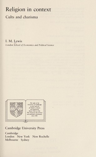 Cover for Religion in context