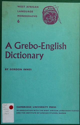 Cover for A Grebo-English dictionary.