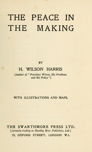 Cover for The peace in the making
