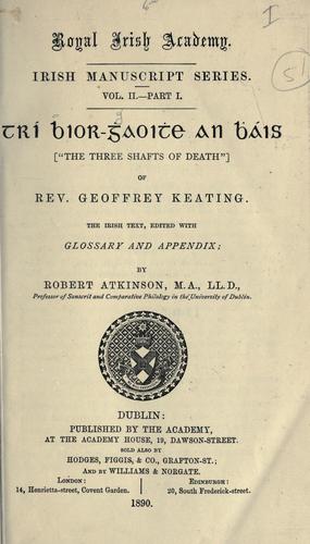 Cover for Trí bior-gaoit an báis