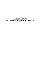 Cover for Albert Camus et les écritures du XXe siècle