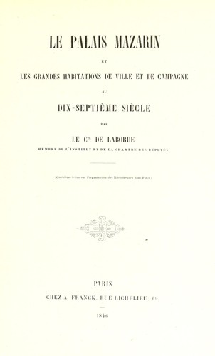 Cover for De l'organisation des bibliothèques dans Paris