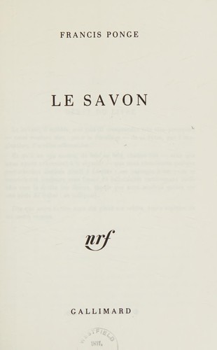 Cover for Le Savon (Blanche) (French Edition)