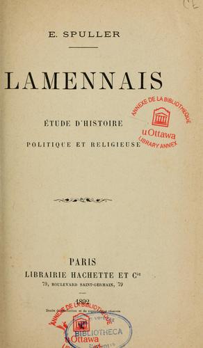Cover for Lamennais