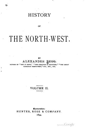 Cover for History of the North-west.
