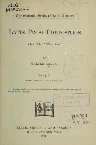 Cover for Latin prose composition