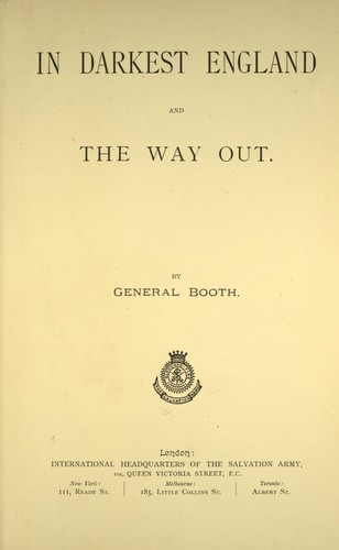 Cover for In darkest England, and the way out