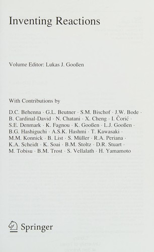 Cover for Inventing reactions