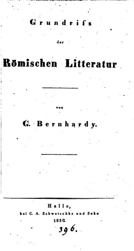 Cover for Grundriss der römischen Litteratur