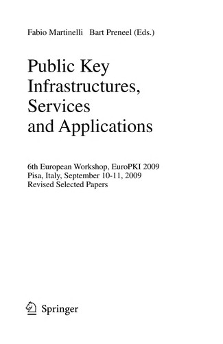 Cover for Public Key Infrastructures, Services and Applications