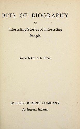 Cover for Bits of biography
