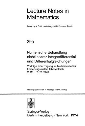 Cover for Numerische Behandlung nichtlinearer Integrodifferential- und Differentialgleichungen