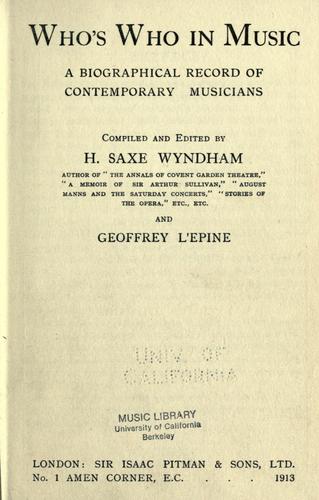 Cover for Who's who in music