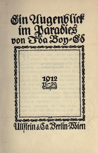 Cover for Ein Augenblick im Paradies