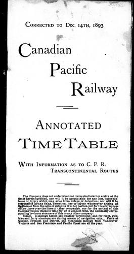 Cover for Annotated time table