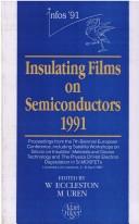 Cover for Insulating Films on Semiconductors 1991, Proceedings from the 7th Biennial European Conference.