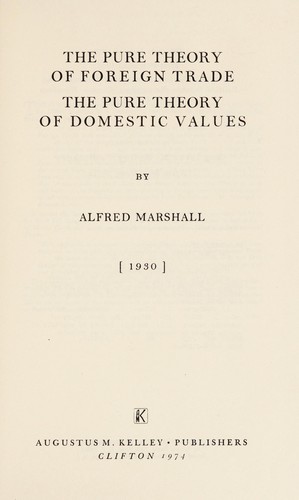 Cover for The pure theory of foreign trade