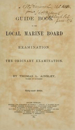 Cover for Guide book to the local marine board examination