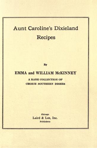 Cover for Aunt Caroline's Dixieland recipes
