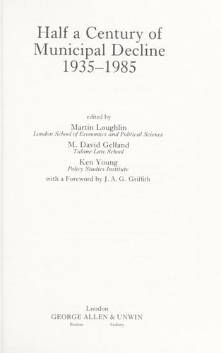 Cover for Half a century of municipal decline, 1935-1985