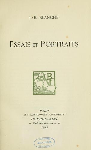 Cover for Essais et portraits.