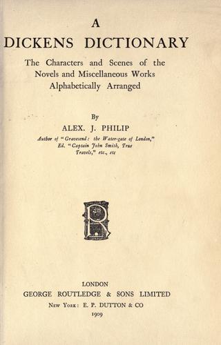 Cover for A Dickens dictionary
