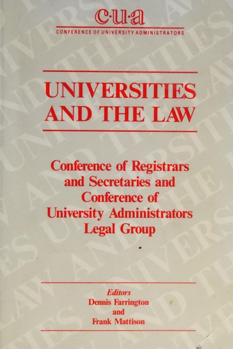 Cover for Universities and the law