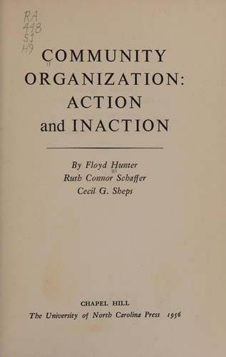 Cover for Community organization