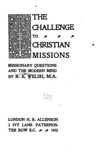 Cover for The challenge to Christian missions