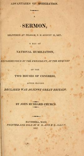 Cover for Advantages of moderation.