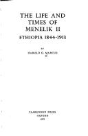 Cover for The life and times of Menelik II