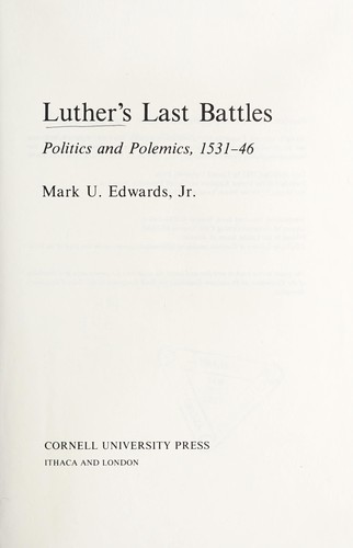 Cover for Luther's last battles