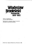 Cover for Pamiętnik, 1918-1922