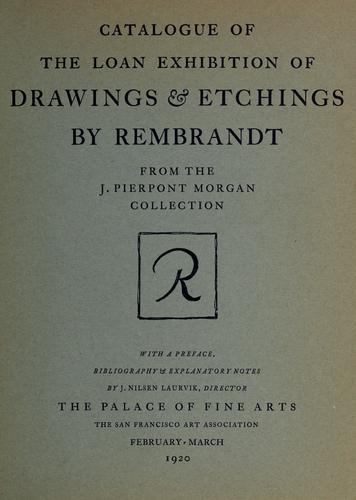 Cover for Catalogue of the loan exhibition of drawings & etchings by Rembrandt from the J. Pierpont Morgan collections