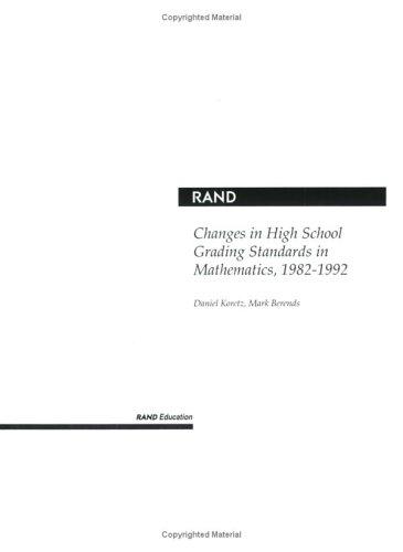 Cover for Changes in high school grading standards in mathematics, 1982-1992