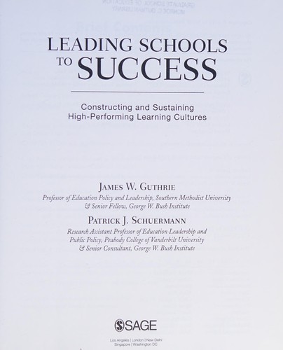 Cover for Leading schools to success