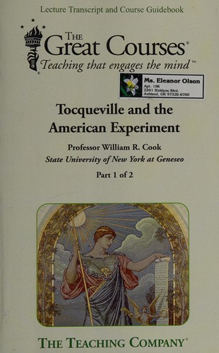 Cover for Tocqueville and the American experiment