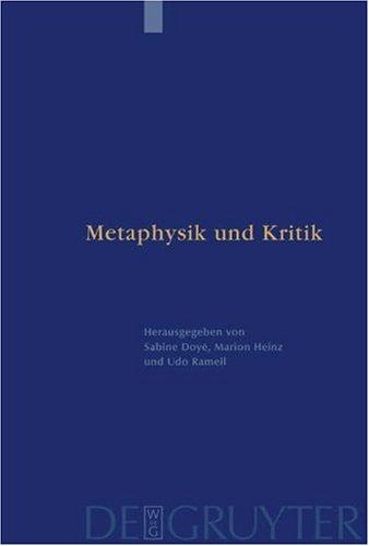 Cover for Metaphysik Und Kritik