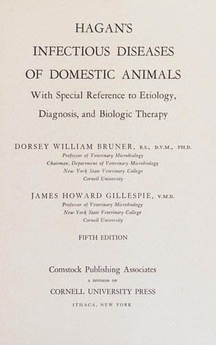 Cover for Hagan's infectious diseases of domestic animals