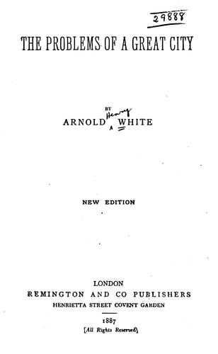 Cover for The problems of a great city