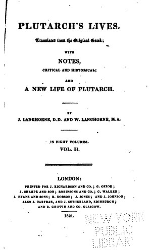 Cover for Plutarch's Lives