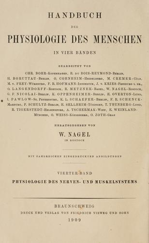 Cover for Handbuch der Physiologie des Menschen.