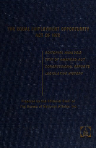 Cover for The Equal employment opportunity act of 1972