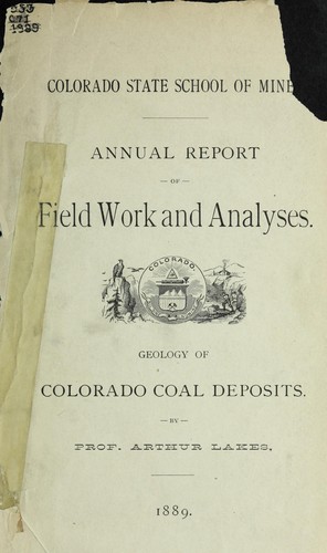 Cover for Geology of Colorado coal deposits