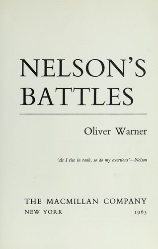 Cover for Nelson's battles.