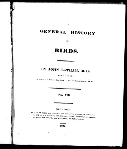 Cover for A general history of birds
