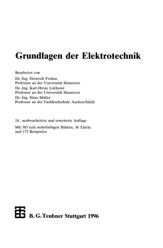 Cover for Grundlagen der Elektrotechnik