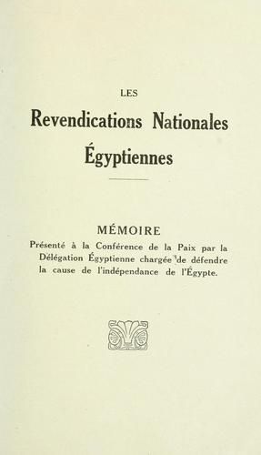 Cover for Les revendications nationales égyptiennes
