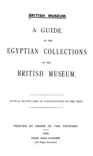 Cover for A guide to the Egyptian collections in the British Museum.