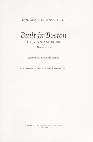 Cover for Built in Boston